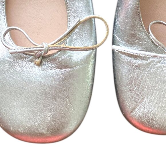 Marc Jacobs Look Ballet Flats Silver Leather Size - 38 - Metallic Leather Ballet - Picture 13 of 13
